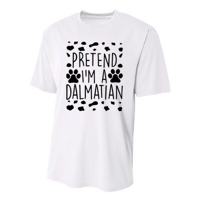 Pretend I'm A Dalmatian Funny Lazy Halloween Dog Costume Youth Performance Sprint T-Shirt