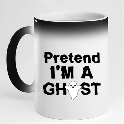 Pretend I'm A Ghost Funny Halloween 11oz Black Color Changing Mug