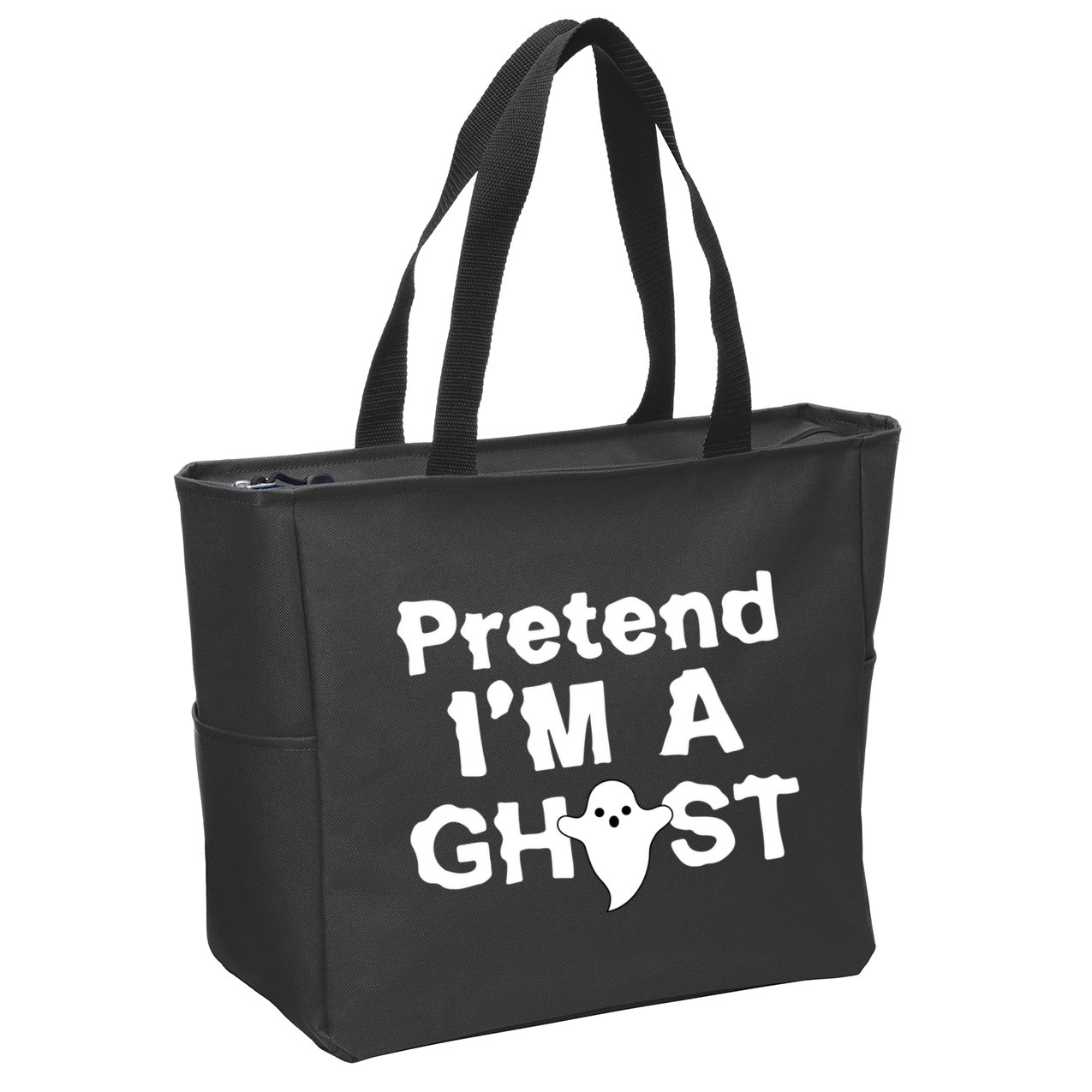 Pretend I'm A Ghost Funny Halloween Zip Tote Bag