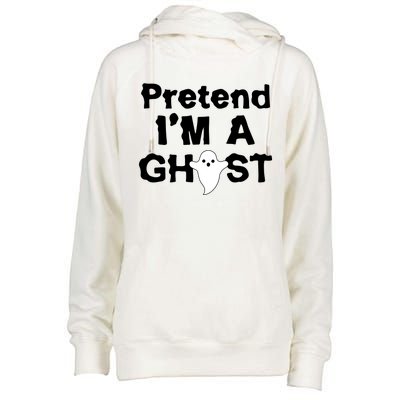 Pretend I'm A Ghost Funny Halloween Womens Funnel Neck Pullover Hood