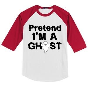 Pretend I'm A Ghost Funny Halloween Kids Colorblock Raglan Jersey