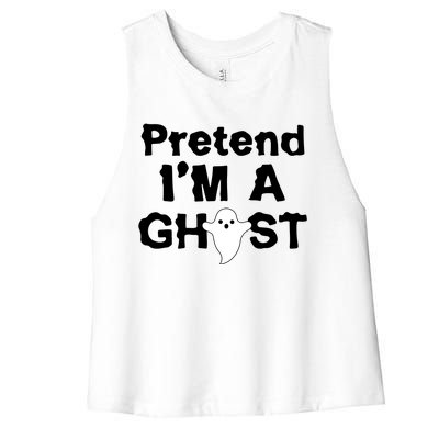 Pretend I'm A Ghost Funny Halloween Women's Racerback Cropped Tank