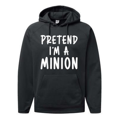 Pretend Im A Minion Costume Party Funny Halloween Minion Performance Fleece Hoodie