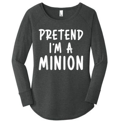 Pretend Im A Minion Costume Party Funny Halloween Minion Women's Perfect Tri Tunic Long Sleeve Shirt