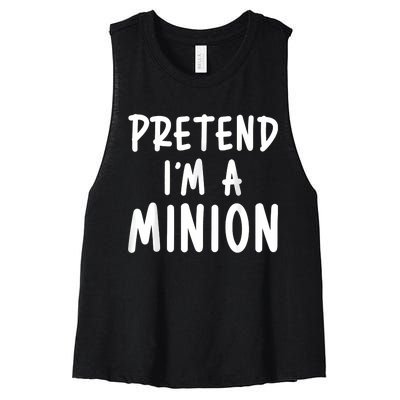 Pretend Im A Minion Costume Party Funny Halloween Minion Women's Racerback Cropped Tank