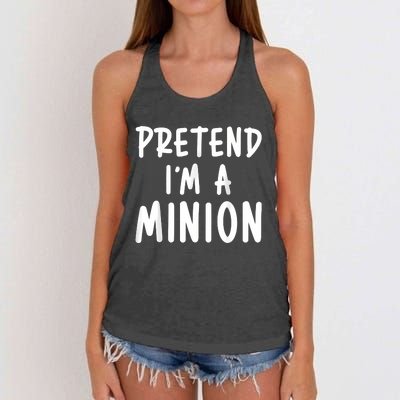 Pretend Im A Minion Costume Party Funny Halloween Minion Women's Knotted Racerback Tank