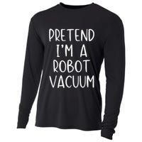 Pretend IM A Robot Vacuum Costume Halloween Lazy Easy Cooling Performance Long Sleeve Crew