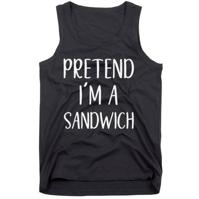 Pretend IM A Sandwich Costume Halloween Funny Quick Lazy Tank Top