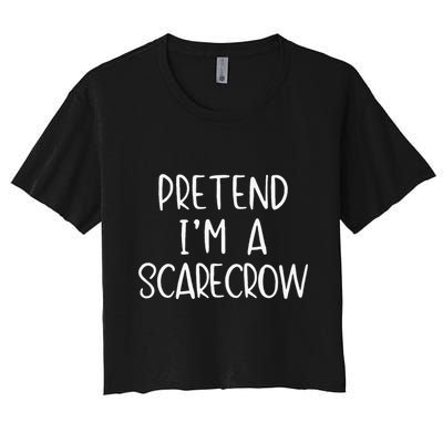 Pretend IM A Scarecrow Costume Halloween Lazy Quick Funny Crop Top