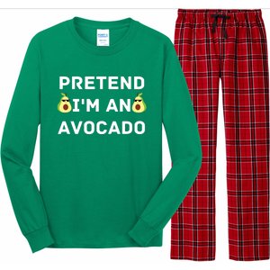 Pretend Im An Avocado Costume Halloween Vegan Gift Long Sleeve Pajama Set