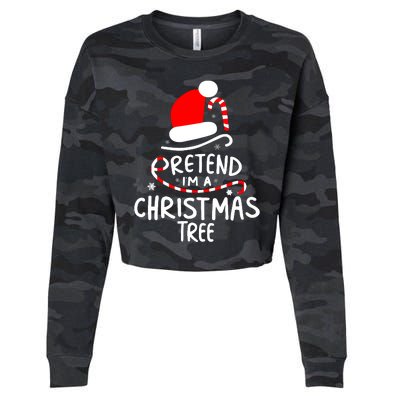 Pretend IM A Christmas Tree Easy Fun Costume Cropped Pullover Crew