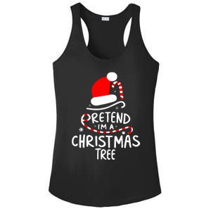 Pretend IM A Christmas Tree Easy Fun Costume Ladies PosiCharge Competitor Racerback Tank