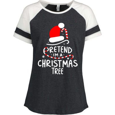 Pretend IM A Christmas Tree Easy Fun Costume Enza Ladies Jersey Colorblock Tee