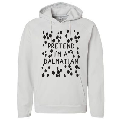 Pretend I'm A Dalmatian Shirt Funny Lazy Halloween Costume Performance Fleece Hoodie