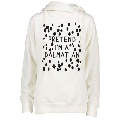 Pretend I'm A Dalmatian Shirt Funny Lazy Halloween Costume Womens Funnel Neck Pullover Hood