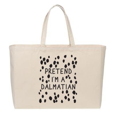 Pretend I'm A Dalmatian Shirt Funny Lazy Halloween Costume Cotton Canvas Jumbo Tote