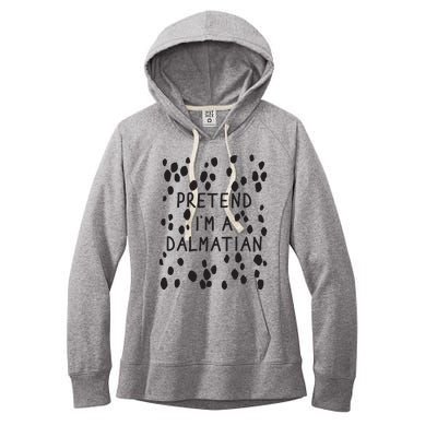 Pretend I'm A Dalmatian Shirt Funny Lazy Halloween Costume Women's Fleece Hoodie