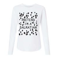 Pretend I'm A Dalmatian Shirt Funny Lazy Halloween Costume Womens Cotton Relaxed Long Sleeve T-Shirt