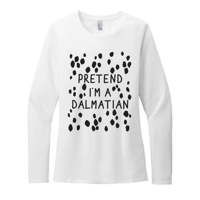 Pretend I'm A Dalmatian Shirt Funny Lazy Halloween Costume Womens CVC Long Sleeve Shirt