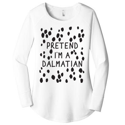 Pretend I'm A Dalmatian Shirt Funny Lazy Halloween Costume Women's Perfect Tri Tunic Long Sleeve Shirt