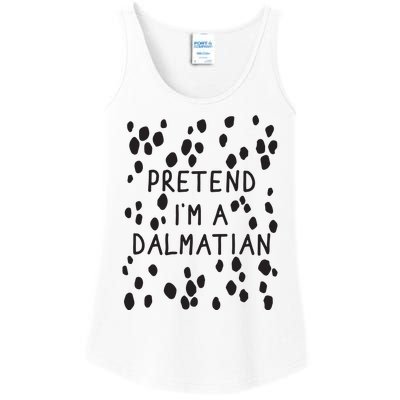 Pretend I'm A Dalmatian Shirt Funny Lazy Halloween Costume Ladies Essential Tank