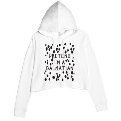 Pretend I'm A Dalmatian Shirt Funny Lazy Halloween Costume Crop Fleece Hoodie