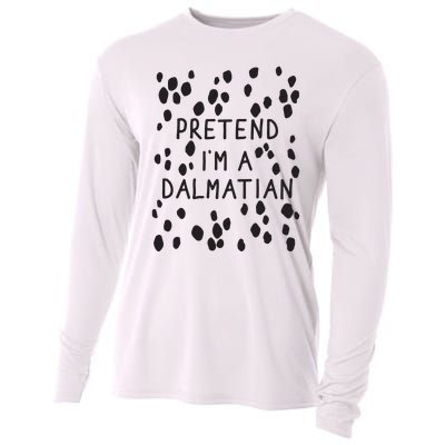 Pretend I'm A Dalmatian Shirt Funny Lazy Halloween Costume Cooling Performance Long Sleeve Crew