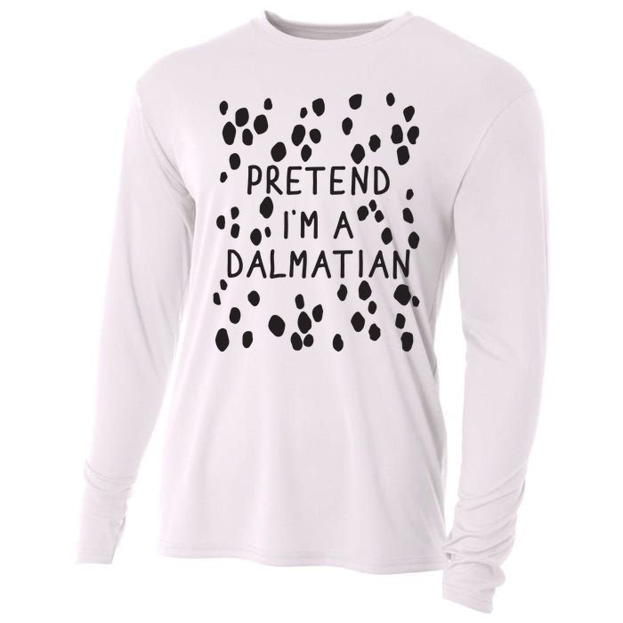 Pretend I'm A Dalmatian Shirt Funny Lazy Halloween Costume Cooling Performance Long Sleeve Crew