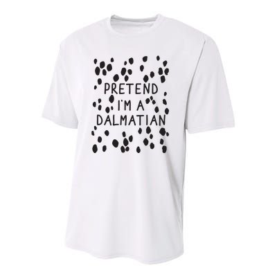 Pretend I'm A Dalmatian Shirt Funny Lazy Halloween Costume Youth Performance Sprint T-Shirt