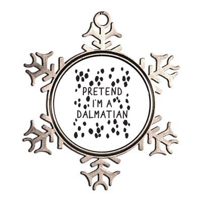 Pretend I'm A Dalmatian Shirt Funny Lazy Halloween Costume Metallic Star Ornament