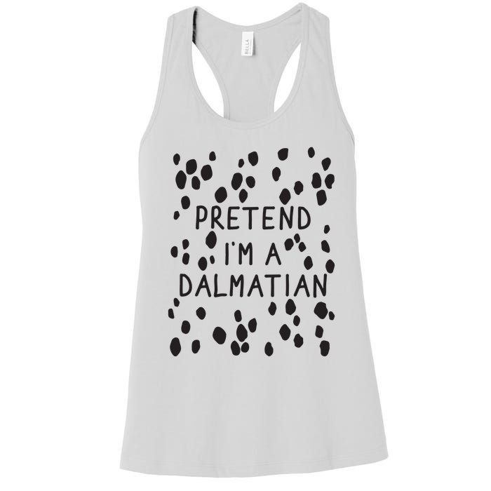 Pretend I'm A Dalmatian Shirt Funny Lazy Halloween Costume Women's Racerback Tank