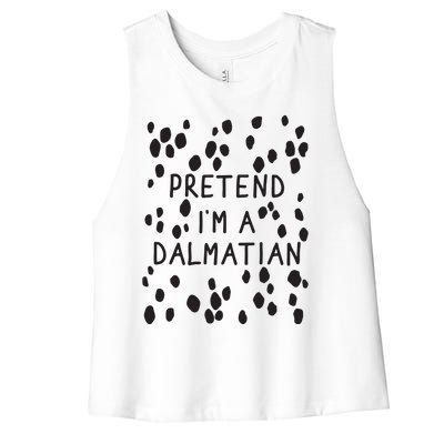 Pretend I'm A Dalmatian Shirt Funny Lazy Halloween Costume Women's Racerback Cropped Tank