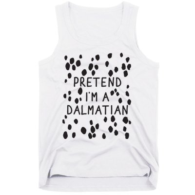 Pretend I'm A Dalmatian Shirt Funny Lazy Halloween Costume Tank Top