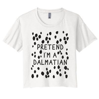 Pretend I'm A Dalmatian Shirt Funny Lazy Halloween Costume Women's Crop Top Tee