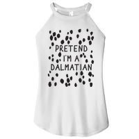 Pretend I'm A Dalmatian Shirt Funny Lazy Halloween Costume Women's Perfect Tri Rocker Tank