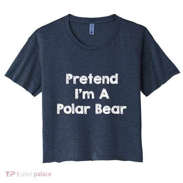 Pretend IM A Polar Bear Costume Funny Halloween Outfit Crop Top