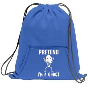 Pretend I'm a Ghost Funny Lazy Halloween Costume Party Sweatshirt Cinch Pack Bag