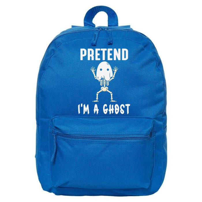 Pretend I'm a Ghost Funny Lazy Halloween Costume Party 16 in Basic Backpack