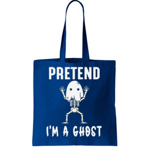 Pretend I'm a Ghost Funny Lazy Halloween Costume Party Tote Bag