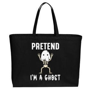 Pretend I'm a Ghost Funny Lazy Halloween Costume Party Cotton Canvas Jumbo Tote