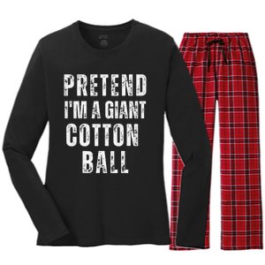 Pretend IM A Giant Cotton Ball Matching Costume Halloween Women's Long Sleeve Flannel Pajama Set 