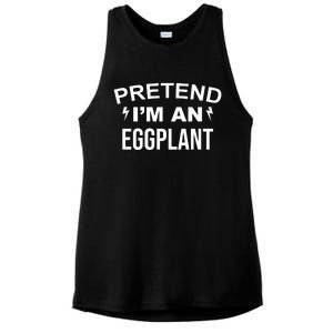 Pretend I'm An Eggplant Lazy Halloween Costume Ladies PosiCharge Tri-Blend Wicking Tank