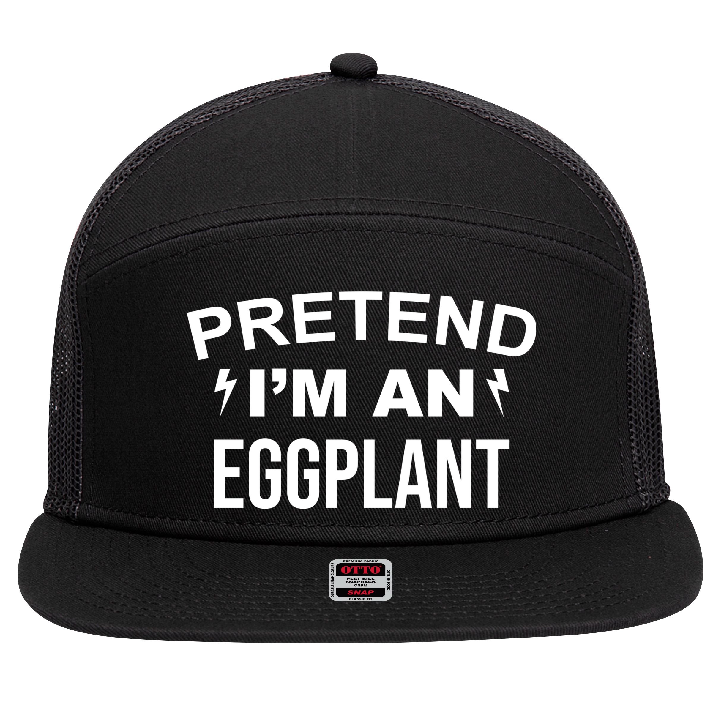 Pretend I'm An Eggplant Lazy Halloween Costume 7 Panel Mesh Trucker Snapback Hat