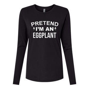 Pretend I'm An Eggplant Lazy Halloween Costume Womens Cotton Relaxed Long Sleeve T-Shirt