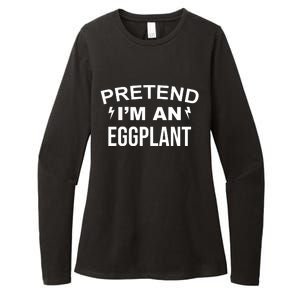 Pretend I'm An Eggplant Lazy Halloween Costume Womens CVC Long Sleeve Shirt