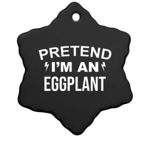 Pretend I'm An Eggplant Lazy Halloween Costume Ceramic Star Ornament