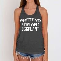 Pretend I'm An Eggplant Lazy Halloween Costume Women's Knotted Racerback Tank