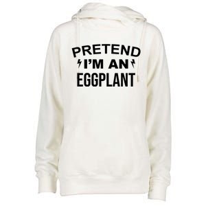 Pretend I'm An Eggplant Lazy Halloween Costume Womens Funnel Neck Pullover Hood