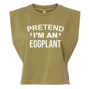 Pretend I'm An Eggplant Lazy Halloween Costume Garment-Dyed Women's Muscle Tee