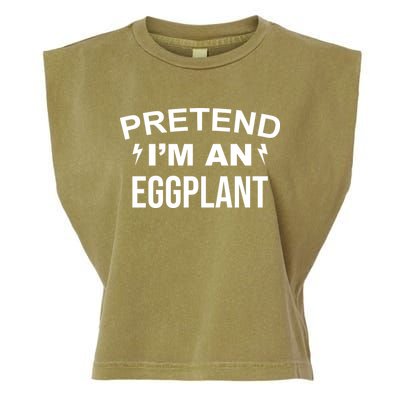 Pretend I'm An Eggplant Lazy Halloween Costume Garment-Dyed Women's Muscle Tee